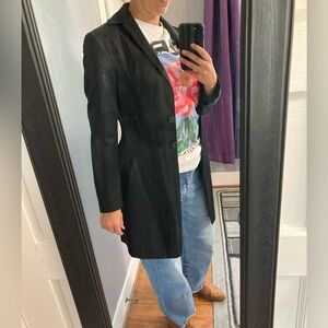 Tahari Satin Black Blazer Coat